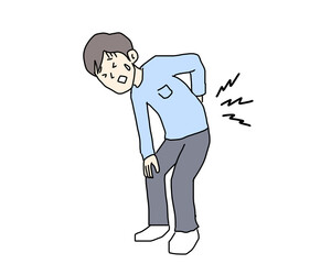 腰を痛めた男性