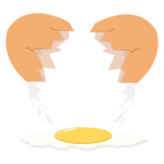 Broken egg shell vector  with yolk vector
