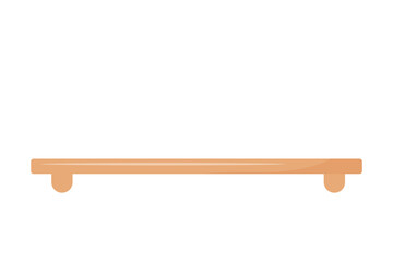 Wooden shelf in cartoon style. Flat vector illustration of furniture for apartment house or office. Convenient shelf for books or indoor plants.
