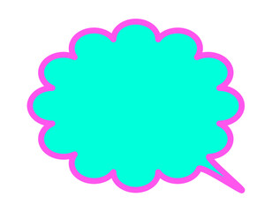 モコモコしたフキダシ　水色・ピンク