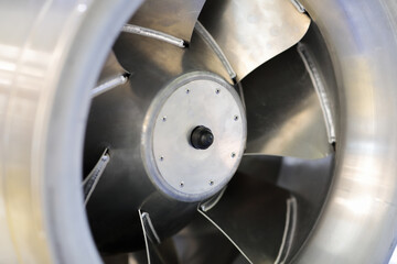 stainless steel industrial extractor fan close up