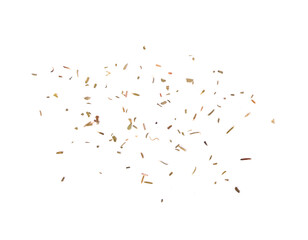 Heap of dried Thyme on white background