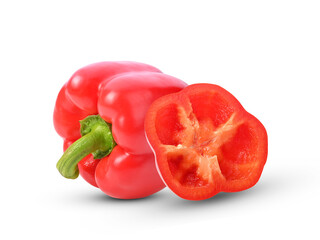 Sweet red pepper. on a white background.