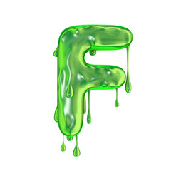 Green dripping slime halloween capital letter F