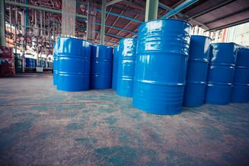 Oil barrels blue