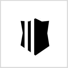 Shield Icon white and black color, Vector Illustration for Icon, Logo etc