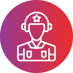 Vector Design Army Pilot Icon Style