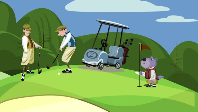 Playing Golf Funny Animation
