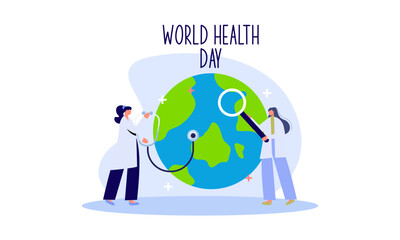 Fototapeta na wymiar World health day illustration concept with characters people illustration