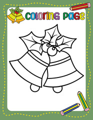 Christmas Bells. Christmas coloring book for kids. Activity Book.
