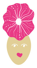 Obraz premium Women Face Floral Head Clip Art Isolated