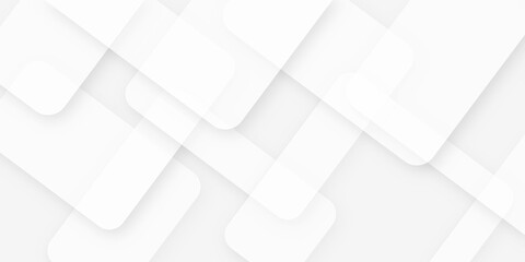 Abstract background with white and gray color technology modern background design . Geometric background with squares in bright light with soft shadows as pattern. Template for branding business .	