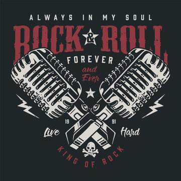 Rock music forever colorful poster