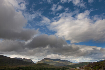 ireland, ring of Kerry, westcoast, mystical landscapes, valley, clouds, mountains, 