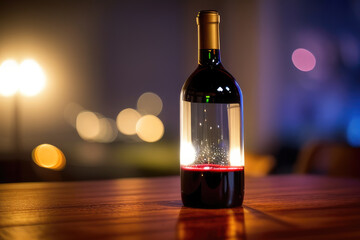 Fototapeta na wymiar wine bottle and glass