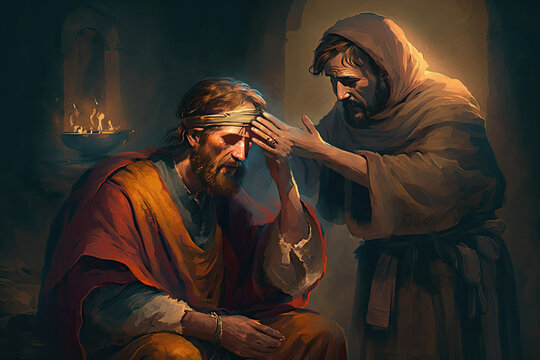 a christian praying for a person