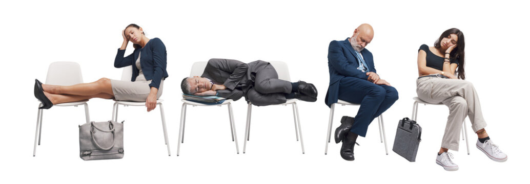 People falling asleep in the waiting room