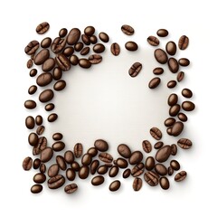 Obraz premium Coffee beans isolated on white background with copyspace for tea conception shape roasted fragrance morning breakfast powder Generative AI 