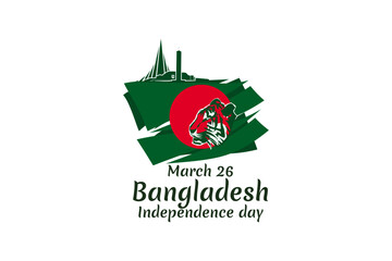 March 26, Independence day of Bangladesh Vector Illustration. Suitable for greeting card, poster and banner.