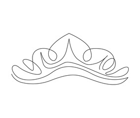 Continuous one line drawing of crown. Simple tiara outline design. Editable active stroke vector. © Line addict