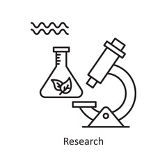 Obraz premium Research Vector Outline Icon Design illustration. Ecology Symbol on White background EPS 10 File