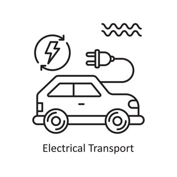 Electrical Transport Vector Outline Icon Design illustration. Ecology Symbol on White background EPS 10 File