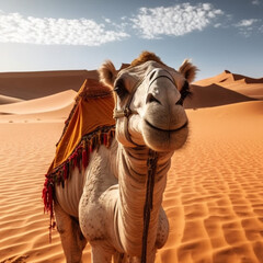 camel in the moroccan Sahara desert