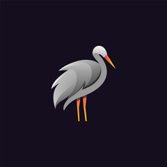 Creative colorful stork logo template