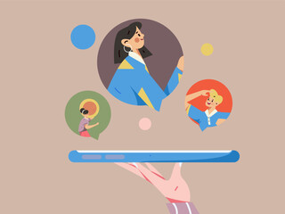 Festive Shopping E-Commerce Online Shopping People Flat Vector Concept Operation Hand Drawn Illustration
