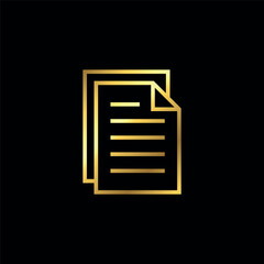 Gold Color Paper Sheet Icon Vector Template