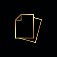 Gold Color Paper Sheet Icon Vector Template
