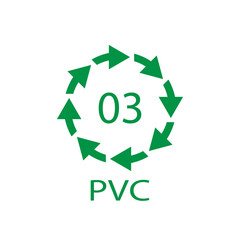 High-density Polyethylene 03 PVC Icon Symbol