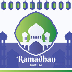 Marhaban Ya Ramadhan Greeting with hand lettering calligraphy and illustration. "Welcome Ramazan, Muslim holy month". Islamic greeting background can use for Eid Mubarak, ramadhan kareem