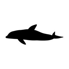 Nautical Dolphin. Sea Underwater animal. Vector illustration