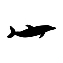 Nautical Dolphin. Sea Underwater animal. Vector illustration