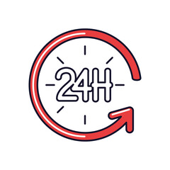 PNG image red clock icon with transparent background