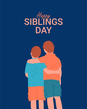 Happy National Siblings Day Poster Template