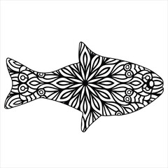 Vector animal mandala coloring page for kids and adult