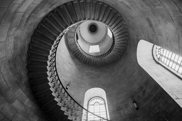 Spiral staircase inside St. Paul's Cathedral 