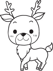 deer cartoon doodle kawaii anime coloring page cute illustration drawing clip art character chibi manga comic