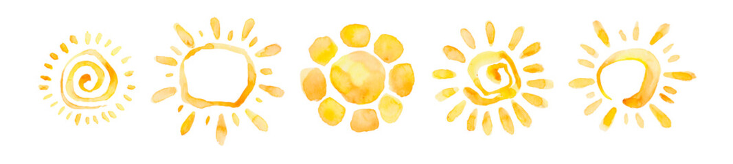 Yellow ink shiny weather sun set illustration watercolor style