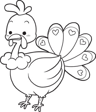 turkey cartoon doodle kawaii anime coloring page cute illustration drawing clip art character chibi manga comic