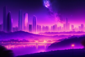 Fototapeta premium city skyline ai generative 