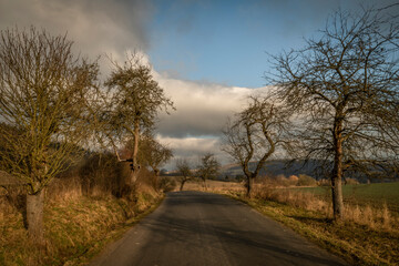 Landscape near Semnicka rock in cold winter morning