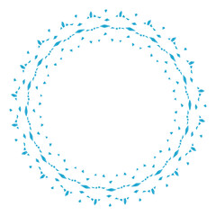 青色の円形フレームの素材