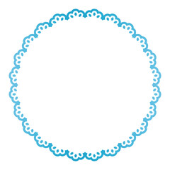 青色の線だけの円形レースのフレーム素材