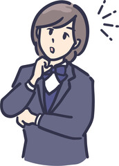 何かを閃いた制服の女子学生イラスト