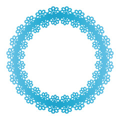 青色の線だけの円形レースのフレーム素材