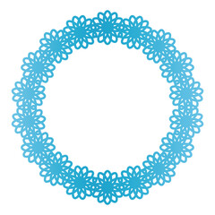 青色の線だけの円形レースのフレーム素材