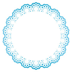 青色の線だけの円形レースのフレーム素材